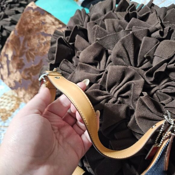 NWOT RARE 2003 Vintage Y2K Coach Clip Hamptons Hobo Shoulder Bag in Denim - Picture 4 of 8